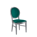 Chandelle Chair in Silver with Jade Velvet Seat Pad