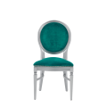 Chandelle Chair in Silver with Jade Velvet Seat Pad