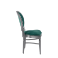 Chandelle Chair in Silver with Jade Velvet Seat Pad