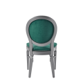 Chandelle Chair in Silver with Jade Velvet Seat Pad