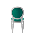 Chandelle Chair in White with Jade Velvet Seat Pad