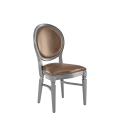 Chandelle Chair in Silver with Latte Seat Pad