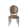 Chandelle Chair in Silver with Latte Seat Pad