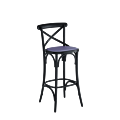 Coco Bar Stool in Black with Lavender Seat Pad