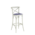 Coco Bar Stool in White with Lavender Seat Pad