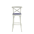 Coco Bar Stool in White with Lavender Seat Pad