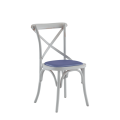 Coco Chair in White with Lavender Seat Pad