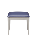 Divano Ottoman in White with Lavender Seat Pad