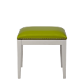 Divano Ottoman in White with Lime Seat Pad