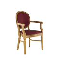 Chandelle Armchair in Gold with Merlot Seat Pad
