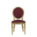 Chandelle Chair in Gold with Merlot Seat Pad