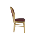 Chandelle Chair in Gold with Merlot Seat Pad