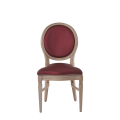 Chandelle Chair in Ivory with Merlot Seat Pad