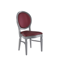 Chandelle Chair in Silver with Merlot Seat Pad