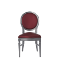 Chandelle Chair in Silver with Merlot Seat Pad