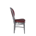 Chandelle Chair in Silver with Merlot Seat Pad