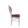 Chandelle Chair in White with Merlot Seat Pad