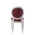 Chandelle Chair in White with Merlot Seat Pad