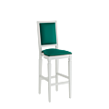 CKC Bar Stool in White with Sea Green Seat Pad