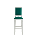 CKC Bar Stool in White with Sea Green Seat Pad
