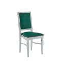 CKC Chair in White with Sea Green Seat Pad