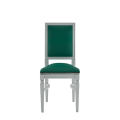 CKC Chair in White with Sea Green Seat Pad