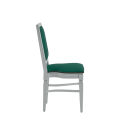 CKC Chair in White with Sea Green Seat Pad