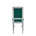 CKC Chair in White with Sea Green Seat Pad