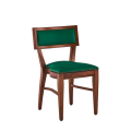 The Bogart Chair in Antique Wood with Sea Green Seat Pad