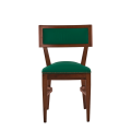The Bogart Chair in Antique Wood with Sea Green Seat Pad
