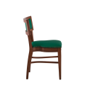 The Bogart Chair in Antique Wood with Sea Green Seat Pad