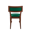 The Bogart Chair in Antique Wood with Sea Green Seat Pad
