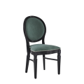 Chandelle Chair in Black with Sea Green Velvet Seat Pad