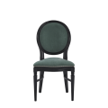 Chandelle Chair in Black with Sea Green Velvet Seat Pad