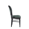 Chandelle Chair in Black with Sea Green Velvet Seat Pad