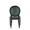 Chandelle Chair in Black with Sea Green Velvet Seat Pad