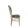 Chandelle Chair in Gold with Sea Green Velvet Seat Pad