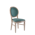 Chandelle Chair in Ivory with Sea Green Velvet Seat Pad