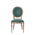Chandelle Chair in Ivory with Sea Green Velvet Seat Pad