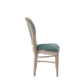 Chandelle Chair in Ivory with Sea Green Velvet Seat Pad