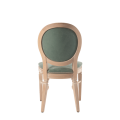 Chandelle Chair in Ivory with Sea Green Velvet Seat Pad