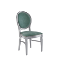 Chandelle Chair in Silver with Sea Green Velvet Seat Pad