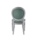 Chandelle Chair in Silver with Sea Green Velvet Seat Pad