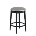 Beli Bar Stool Black with Silver Seat Pad