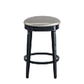Beli Bar Stool Black with Silver Seat Pad