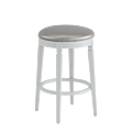 Beli Bar Stool White with Silver Seat Pad