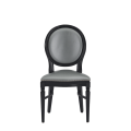 Chandelle Chair in Black with Silver Seat Pad