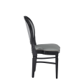Chandelle Chair in Black with Silver Seat Pad