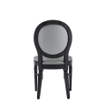 Chandelle Chair in Black with Silver Seat Pad
