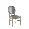 Chandelle Chair in Ivory with Silver Seat Pad
